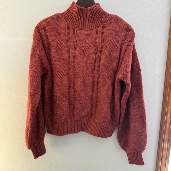 SO Brick Red Turtleneck Sweater - Picture 1 of 4
